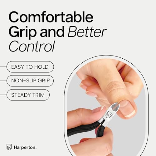 Harperton Stainless Steel Cuticle Nipper - Non-Slip Precision Trimmer