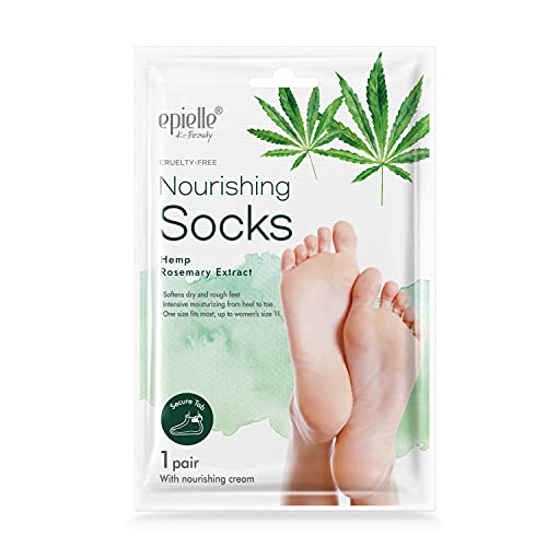 Epielle Moisturizing Foot Mask Socks - 5 Pairs for Dry, Cracked Heels