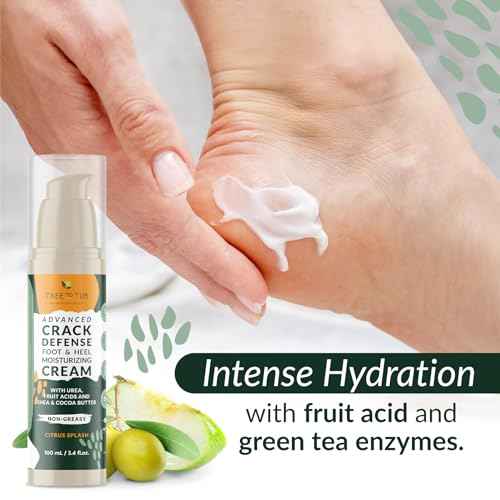 Tree to Tub Foot Cream for Dry Cracked Heels and Feet - Foot Lotion for Dry Cracked Feet, Non-Greasy Moisturizer Urea Cream w/Softening Shea Cocoa Butter, Citrus Foot Care for Women & Men