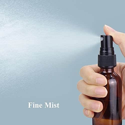 Wedama 2oz Amber Glass Spray Bottles - 16 Pack