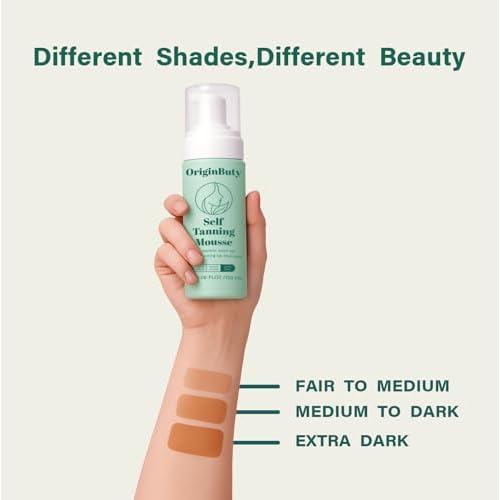 Self Tanner Mousse for Body, 2 Pack 120ml | Streak-Free Natural Looking Tan | Fast Dry Sunless Tanning Foam | No Orange, Lightweight & Even Coverage, DARK
