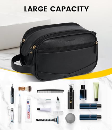 Vorspack PU Leather Travel Toiletry Bag for Men - Water Resistant