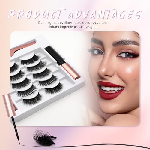Magnetic Eyelashes with Applicator, Reusable Synthetic Lashes