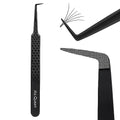 Ms.Queen Lash Extension Tweezers - 90° Fiber Tip Diamond Grip