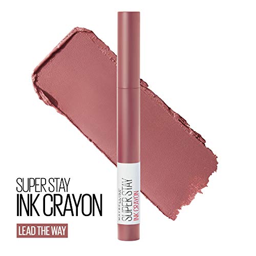 MAYBELLINE Super Stay Ink Crayon Matte Longwear Lipstick Makeup, 145 Break The Ceiling & Change Is Good Rose Pink Lip Crayon