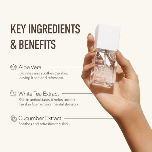 Nuda CloudMist Face Tan Water | Buildable Facial Tanning Mist for Light to Medium Complexions | Infused with Vitamins and White Tea & Rosehip Extracts | Lightweight, Bronzer-Free Formula, (75 mL)
