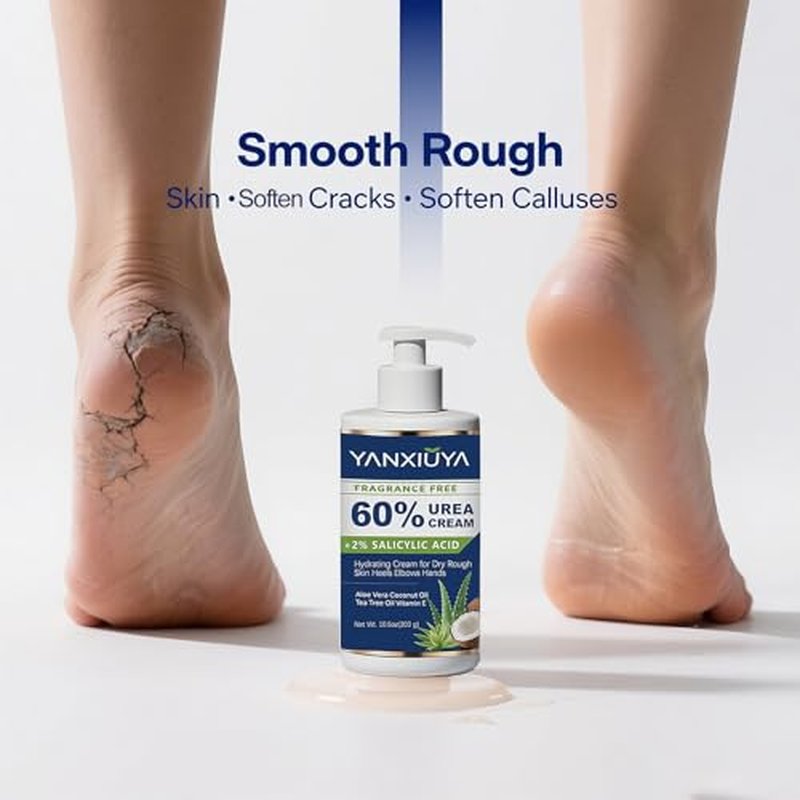 60% Urea Cream for Cracked Heels & Dry Feet, 10.5 oz