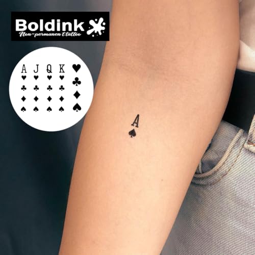 Boldink Poker Temporary Tattoo - Waterproof, 7-15 Days
