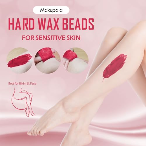 Hard Wax Beads for Hair Removal, 3lb Bulk Professional Brazilian Waxing Beads for Sensitive Skin Women Men, 48oz Big Bag of Wax Pellets for Body Bikini Legs Fine Hair & Coarse Hair Strawberry Red