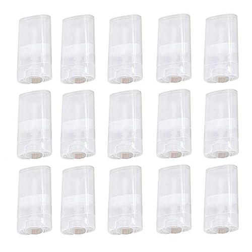 20 Pcs 15ML Clear Empty Plastic Oval Deodorant Containers Lipstick Lip Balm Tubes 0.5 Oz Oval Twist-Up Refillable Tubes BPA Free for DIY Lip Balm Lipstick Crayon Chapstick Homemade Aromatherapy