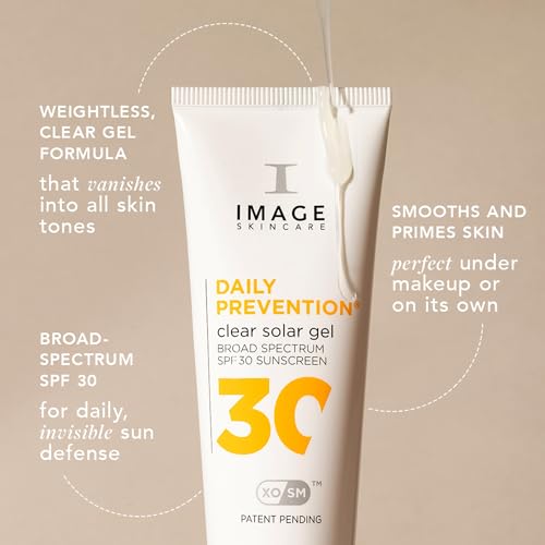 IMAGE Skincare DAILY PREVENTION Clear Solar Gel, SPF 30 Transparent Broad Spectrum Sunscreen for All Skin Tones, 1.5 Ounces