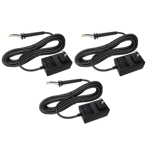 Replacement Cords Compatible with Andis Excel SMC Clippers - 12ft Long, Black (3 Packs)