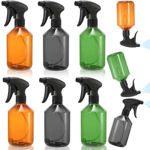 Bekith 6 Pack 360¡Æ Plastic Spray Bottles, 17oz/510ml Empty Refillable Containers, Upside Down Fine Mist Spray Bottle with Adjustable Nozzle for Cleaning, Cooking, Hair, Plant