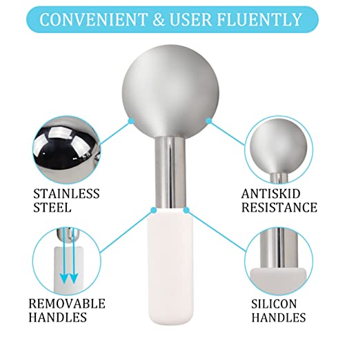 Globes for Facials, Cooling Roller for Face, Cryo Sticks Massager for Face Neck & Eyes, Cold Roller Skin Care for face Puffiness, Dark Circles, Wrinkles, Collagen Production (Gold)