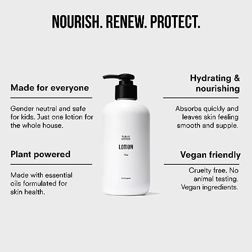 Public Goods Body & Hand Lotion for Women & Men | Natural Moisturizing Daily Lotion for Dry & Itchy Skin | Paraben & Sulfate Free | Made with Organic Essential Oils | Made in Canada | 12 Fl Oz Bottle