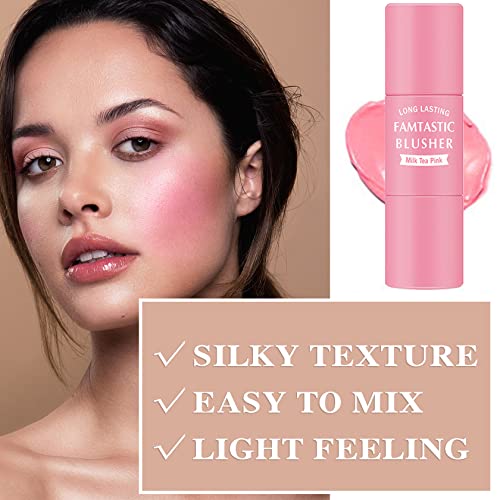 Cream Blush Stick with Brush - 2 in 1 Blush & Lip Tint
