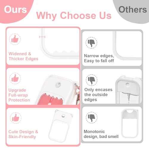 Hand Sanitizer Spray Case for Touchland Silicone Touchland Case Keychain Cute Hand Sanitizer Spray Holder Compatible with Touchland Power Mist Gentle Mist Glow Mist, White