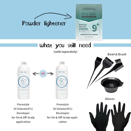Ysnstyle Ammonia-Free Blue Fade Hair Bleach Powder Pack 50g - Dust-Free Quick Lightener