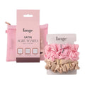 L'ANGE HAIR Satin Scrunchies Set - Medium, Crease-Free, Champagne/Blush