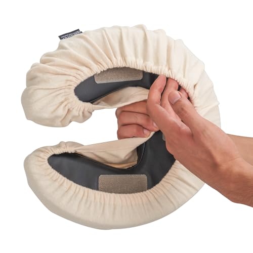 Master Massage Pack of 6 Flannel Face Cradle Covers for Massage Tables- 100% Cotton Extra Large Face Pillow Covers- Massage Headrest Face Rest Cover Set?For Face Cushion - Machine Washable, Off White