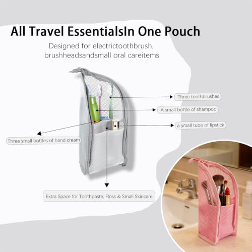 Yecuelo White Pink Grey Travel Toiletry Bag Waterproof Organizer for Women & Men