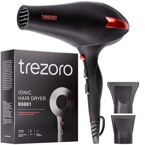 TREZORO 2000W Ionic Hair Dryer with Ceramic Tourmaline Technology