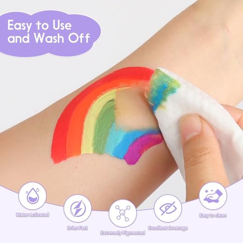 42 Color Face Paint Kit - Water Activated Face & Body Paint