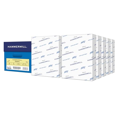 Hammermill Colored Paper, 20 lb Cream Printer Paper, 8.5 x 11-10 Ream (5,000 Sheets) - Made in the USA, Pastel Paper, 168030C