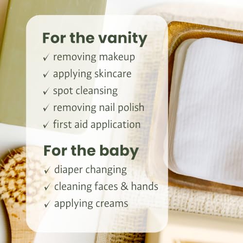 Propre Baby XL Organic Cotton Pads 2-Pack 120ct - Biodegradable, Lint-Free for Baby & Adult Care