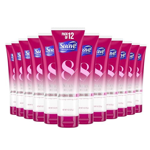 Suave Hair Gel For Women and Men, Maximum Hold Sculpting Hair Gel, 9 oz, (Pack of 12)