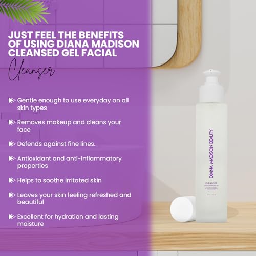 Cleansed Ginkgo Purifying Gel Facial Cleanser? Makeup Remover & Hydrating Cleanser for All Skin Types? Enriched with Ginkgo Biloba, Buckwheat & Lavender? Gentle, Anti-Aging Formula, 100ml