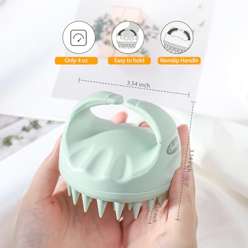 Wheat Straw Scalp Massager Brush with Silicone Bristles