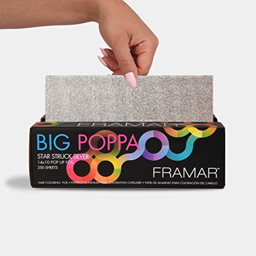 Framar Big Poppa Silver Pop Up Hair Foils, 250 Sheets 10x14"