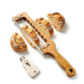Solid Walnut Bow Knife & Lame Bread Slicing Set – Adjustable Guide