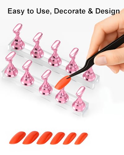 HomTop Magnetic Acrylic Nail Practice Stand & Press-On Display Kit