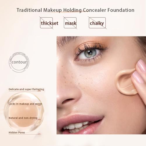 LAMUSELAND Matte Liquid Foundation Makeup, Full Coverage Lightweight Long-lasting Flawless Foundation Concealer Makeup for All Skin (03, M)