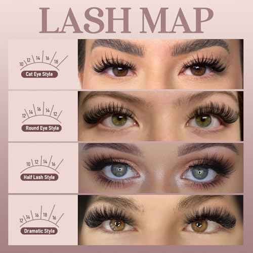 Wispy Lash Clusters - 4 Styles 10-16mm DIY Eyelash Extensions, Natural Look Lightweight, Beginner Friendly Reusable 456pcs Individual Lashes for Everyday & Party Use
