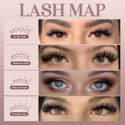 Azenlo Wispy Lash Clusters 10-16mm 456pcs DIY Extensions
