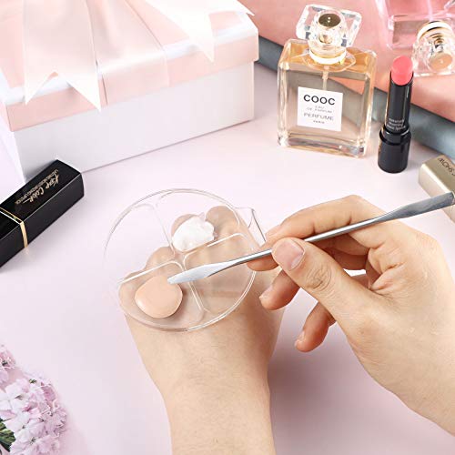 Acrylic Handheld Makeup Palette with 2 Stainless Steel Spatulas