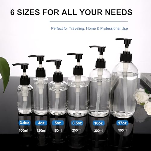 3 Pack 5oz (150ml) Clear Lotion Dispenser Bottles with Locking Pump – Jansburg