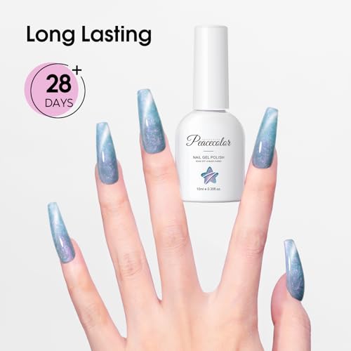 PEACECOLOR Cat Eye Gel Nail Polish Set - 6 Colors Magnetic
