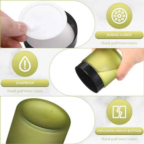 Norme 24 Pcs 4 oz Glass Jars with Lids Leakproof Round Airtight Empty Cosmetic Jars with Inner Liners Lid for Storing Lotions Powder Ointments Candle Making Tins (Pea Green)