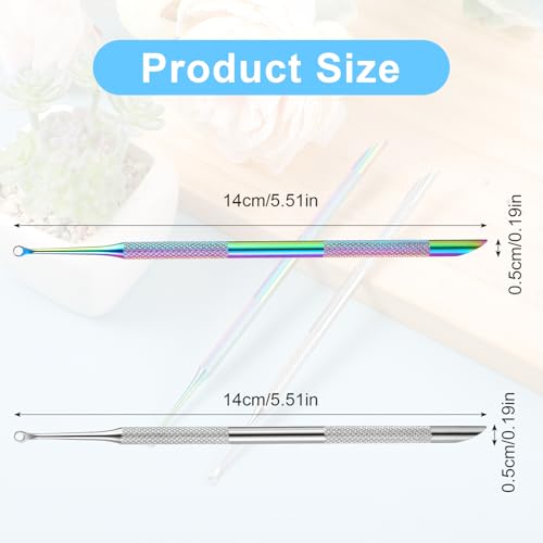 Dual-Ended Stainless Steel Cuticle Pusher & Nail Cleaner - 2 Pack