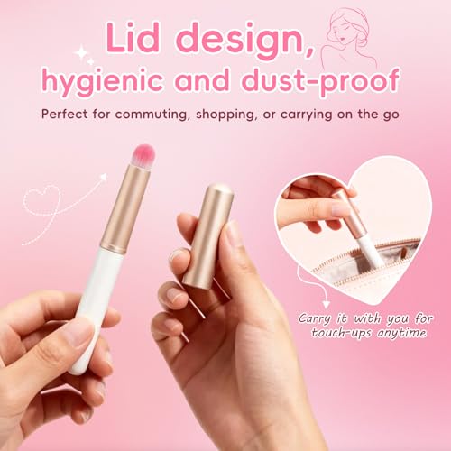 Round Lip Brush Set with Soft Bristles for Precise Lip Application