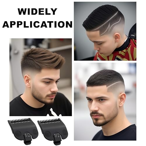 6 Pack Compatible with Wahl 1/2 Clipper Guard,Trimmer Guard Replacement Compatible with Most Wahl Clippers,Clipper Guide Comb #3137-101,#1/2-1/16",1.5mm Black.