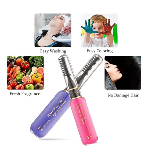 Temporary Hair Color Mascara - 6 Washable Shades for DIY Looks