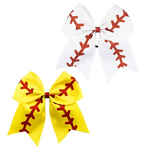 Girls Cheerleader Jumbo Bow Ponytail Holder Hairbow Girl Teen Hair Accessories JB81 (2 Pcs-Set H)