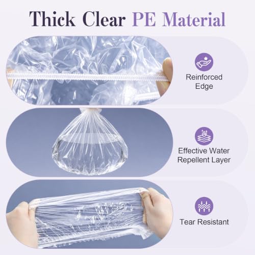 150 Pack Disposable Shower Caps - Waterproof Clear Elastic