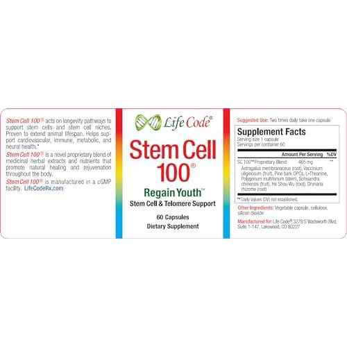 Life Code Stem Cell 100-100% Vegetarian Anti-Aging & Stem Cell Supplement