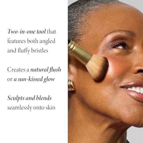 LAURA GELLER NEW YORK Dual-Ended Blush + Bronzer Brush - Blush Bronzer Contour Face Makeup Brush